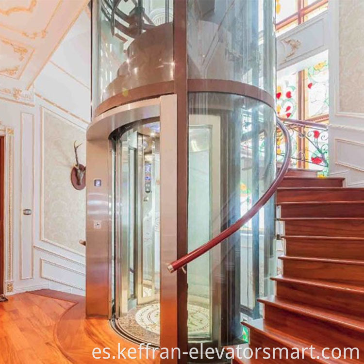 Ascensores de cristal residenciales redondos para chalet, elevador panorámico de cristal usado chalet de fábrica de China